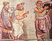 Roman mosaic of street musicians