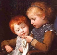 Click here to view The Little Knitters by Albert Anker